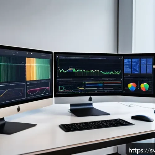 OpenCV로 이미지에서 특징점 추출하기 - A high-resolution digital illustration of a computer vision engineer&rsquo;s workspace featuring multiple ...