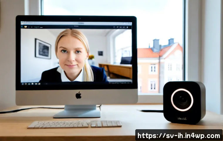 Home 17 OpenCV로 웹캠을 이용한 얼굴 인식 구현 - Photorealistic Scandinavian home office in Stockholm, an adult Swedish developer seated at a clean w...